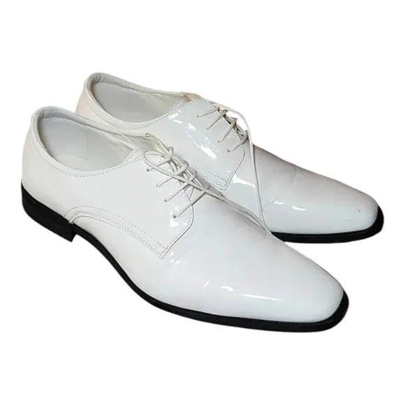 Mens White Oxford Tuxedo Shoes sz 14