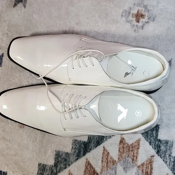 Mens White Oxford Tuxedo Shoes sz 14