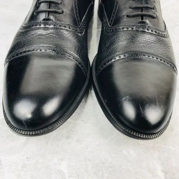 Mezlan Florence Mens Size 10.5‎ B Shoes Black Leather Oxford Cap toe dress shoes