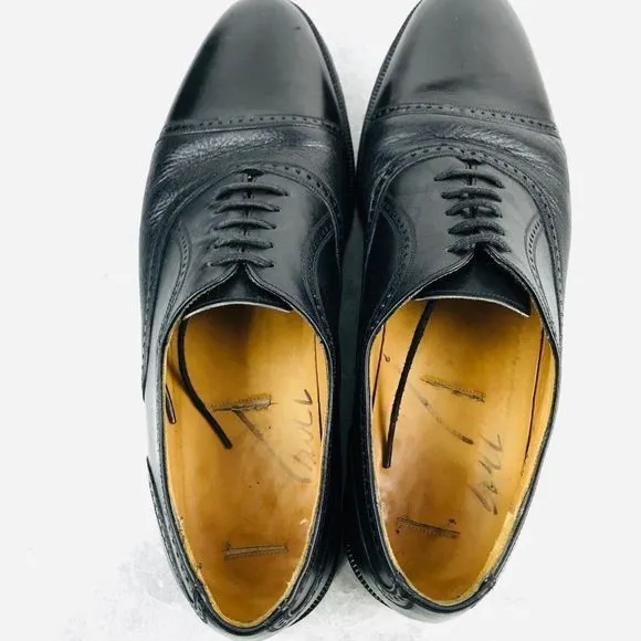 Mezlan Florence Mens Size 10.5‎ B Shoes Black Leather Oxford Cap toe dress shoes