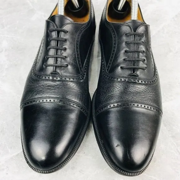 Mezlan Florence Mens Size 10.5‎ B Shoes Black Leather Oxford Cap toe dress shoes