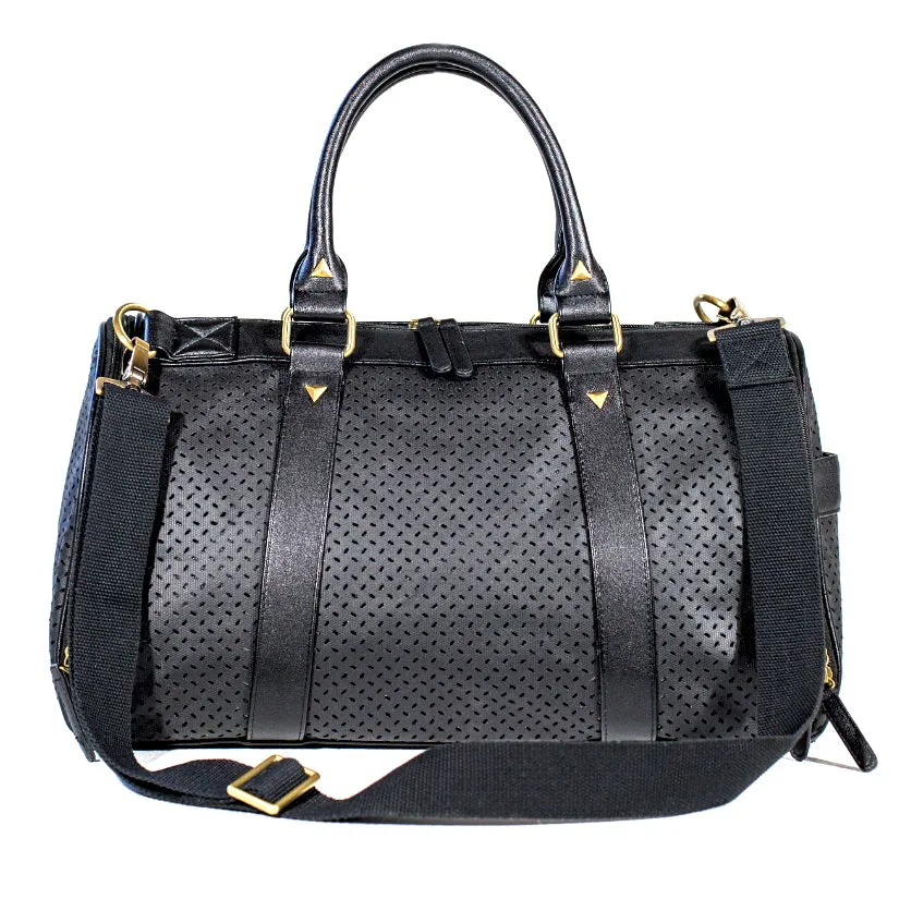 Midnight Perforated Leather Carrier