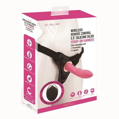 MK6801 WIRELESS REMOTE CONTROL 5.5" SILICONE DILDO STRAP ON HARNESS