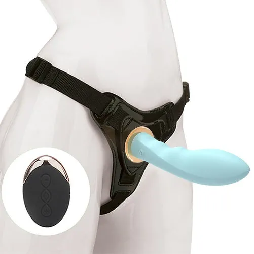 MK6801 WIRELESS REMOTE CONTROL 5.5" SILICONE DILDO STRAP ON HARNESS