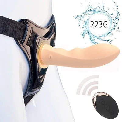 MK6801 WIRELESS REMOTE CONTROL 5.5" SILICONE DILDO STRAP ON HARNESS