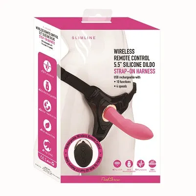 MK6801 WIRELESS REMOTE CONTROL 5.5" SILICONE DILDO STRAP ON HARNESS