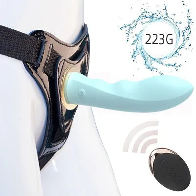 MK6801 WIRELESS REMOTE CONTROL 5.5" SILICONE DILDO STRAP ON HARNESS