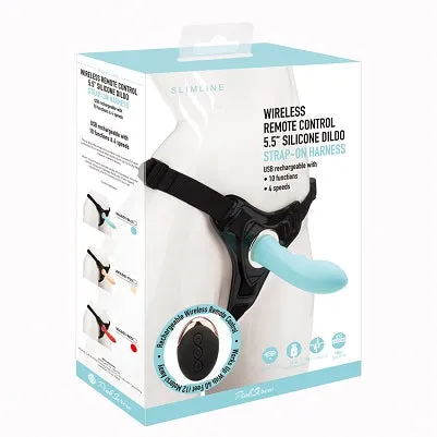 MK6801 WIRELESS REMOTE CONTROL 5.5" SILICONE DILDO STRAP ON HARNESS