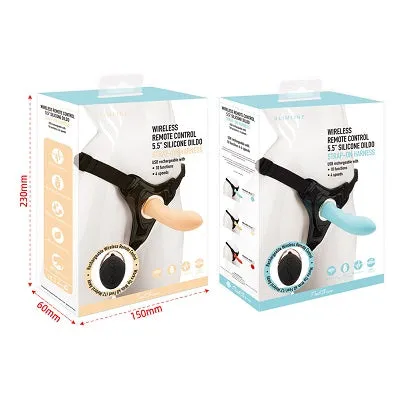 MK6801 WIRELESS REMOTE CONTROL 5.5" SILICONE DILDO STRAP ON HARNESS