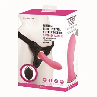 MK6801 WIRELESS REMOTE CONTROL 5.5" SILICONE DILDO STRAP ON HARNESS