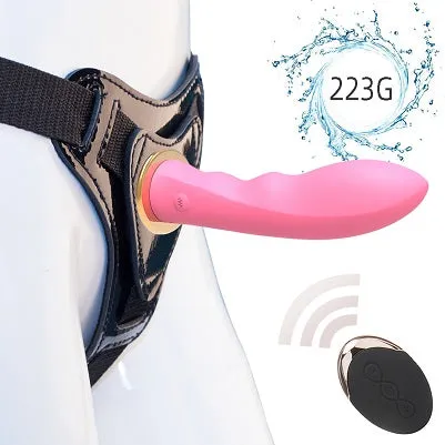 MK6801 WIRELESS REMOTE CONTROL 5.5" SILICONE DILDO STRAP ON HARNESS