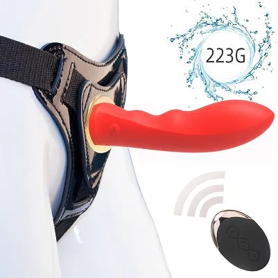 MK6801 WIRELESS REMOTE CONTROL 5.5" SILICONE DILDO STRAP ON HARNESS