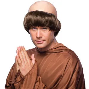 Monk Priest Monastery Men's Religious Theme Costume Wig w/ Hair