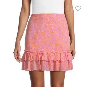 NEW Barbie LIKELY Kenzie Pink Mini Skirt Pink Orange Purple Neon Floral ruffle 8