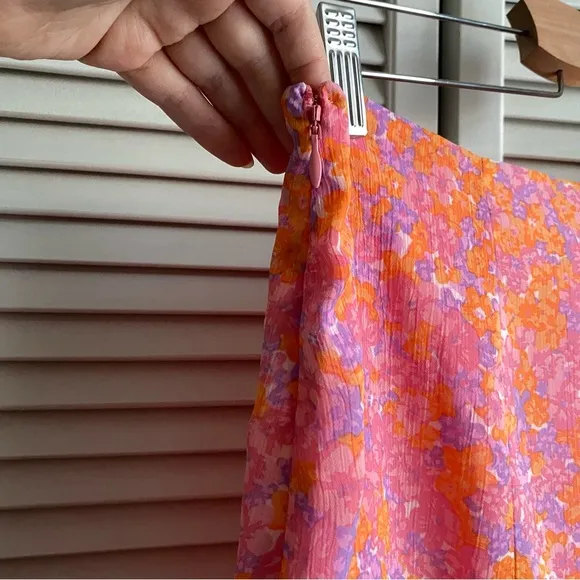 NEW Barbie LIKELY Kenzie Pink Mini Skirt Pink Orange Purple Neon Floral ruffle 8