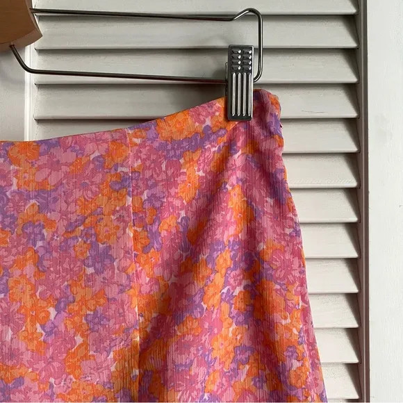NEW Barbie LIKELY Kenzie Pink Mini Skirt Pink Orange Purple Neon Floral ruffle 8