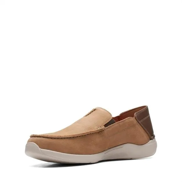 NEW CLARKS men's gorwin step loafer in dark sand