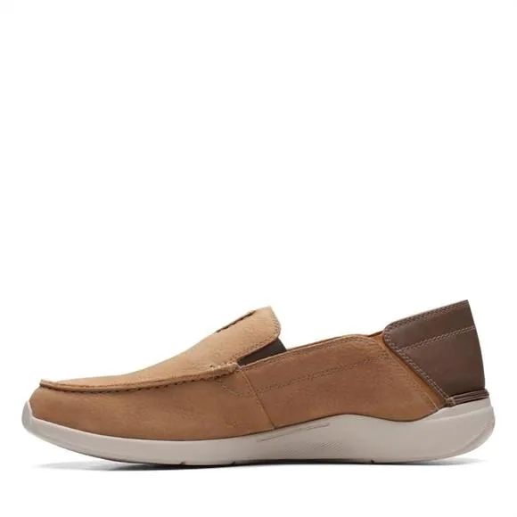 NEW CLARKS men's gorwin step loafer in dark sand