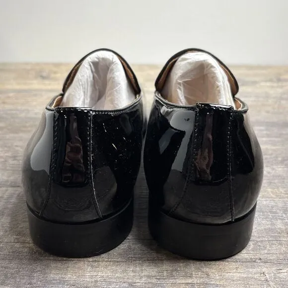 NEW Florsheim‎ Postino Black Patent Leather Plain Toe Slip On Men's Size 7 EEE