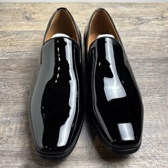 NEW Florsheim‎ Postino Black Patent Leather Plain Toe Slip On Men's Size 7 EEE