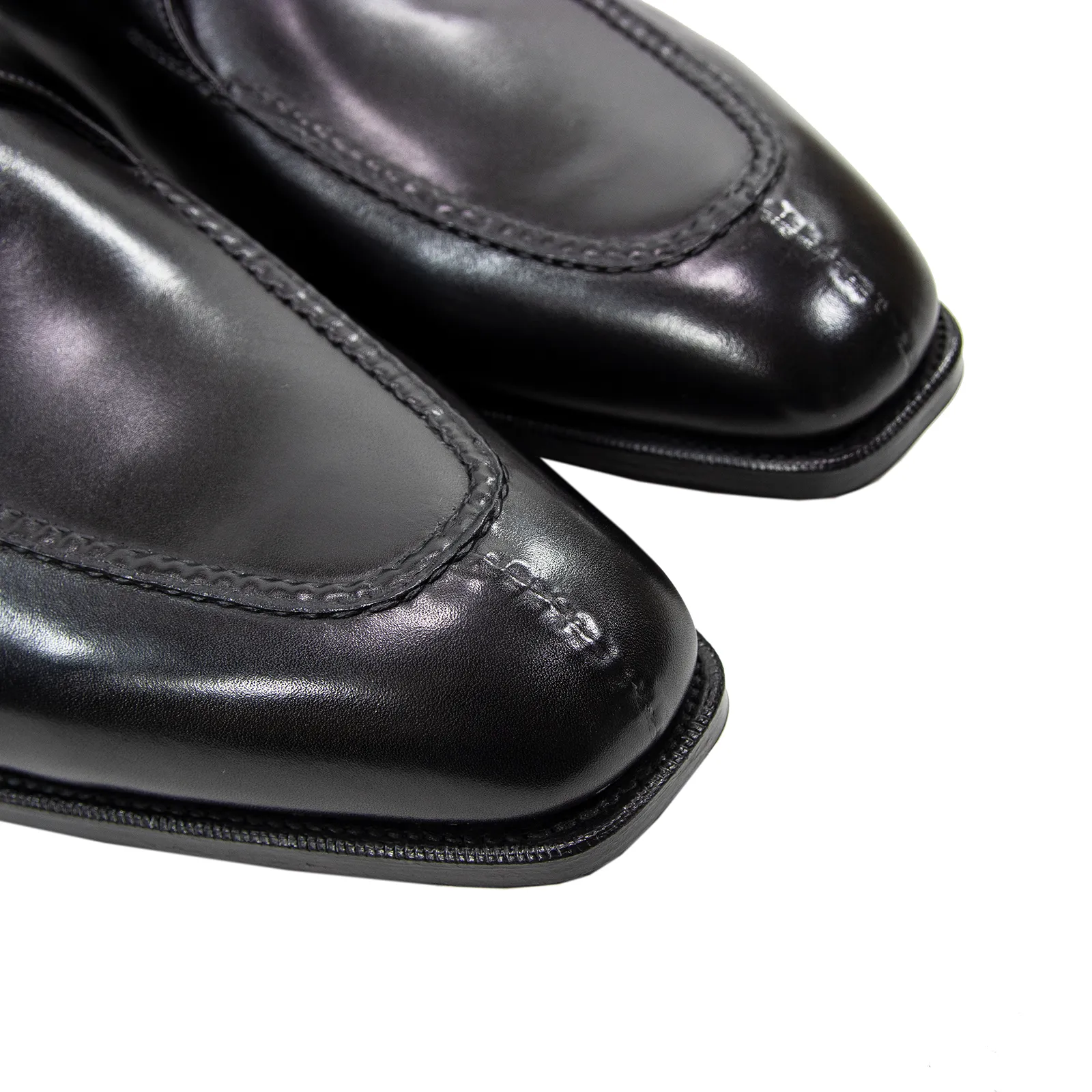 NIB $1585 Edward Green Ashby E888 Black Calfskin Split Toe Monk Strap Shoes   Trees