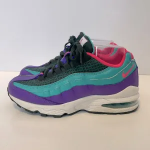 Nike Air Max 95 Now GS Size 5Y Sneakers Purple Pink Green Lace Up AV2289-300