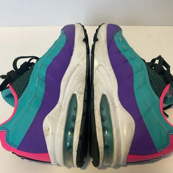 Nike Air Max 95 Now GS Size 5Y Sneakers Purple Pink Green Lace Up AV2289-300