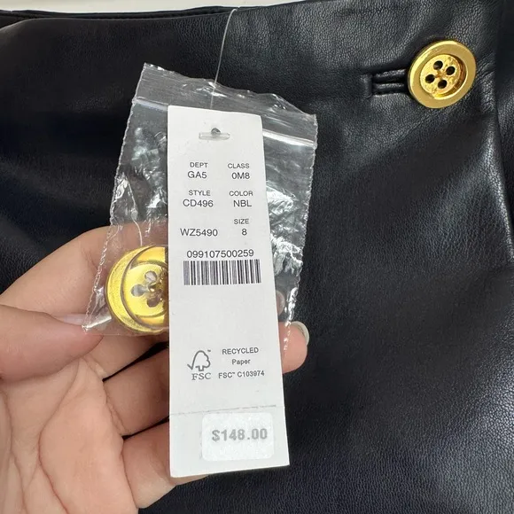 NWT J Crew Mini Wrap Skirt In Faux Patent Leather Size 8
