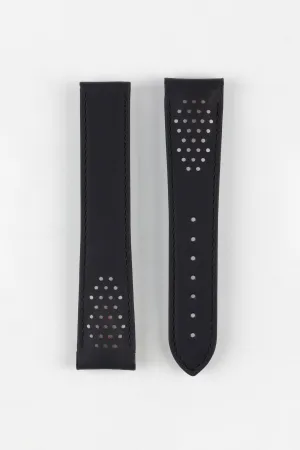OMEGA Speedmaster Racing Leather Deployment Watch Strap in BLACK