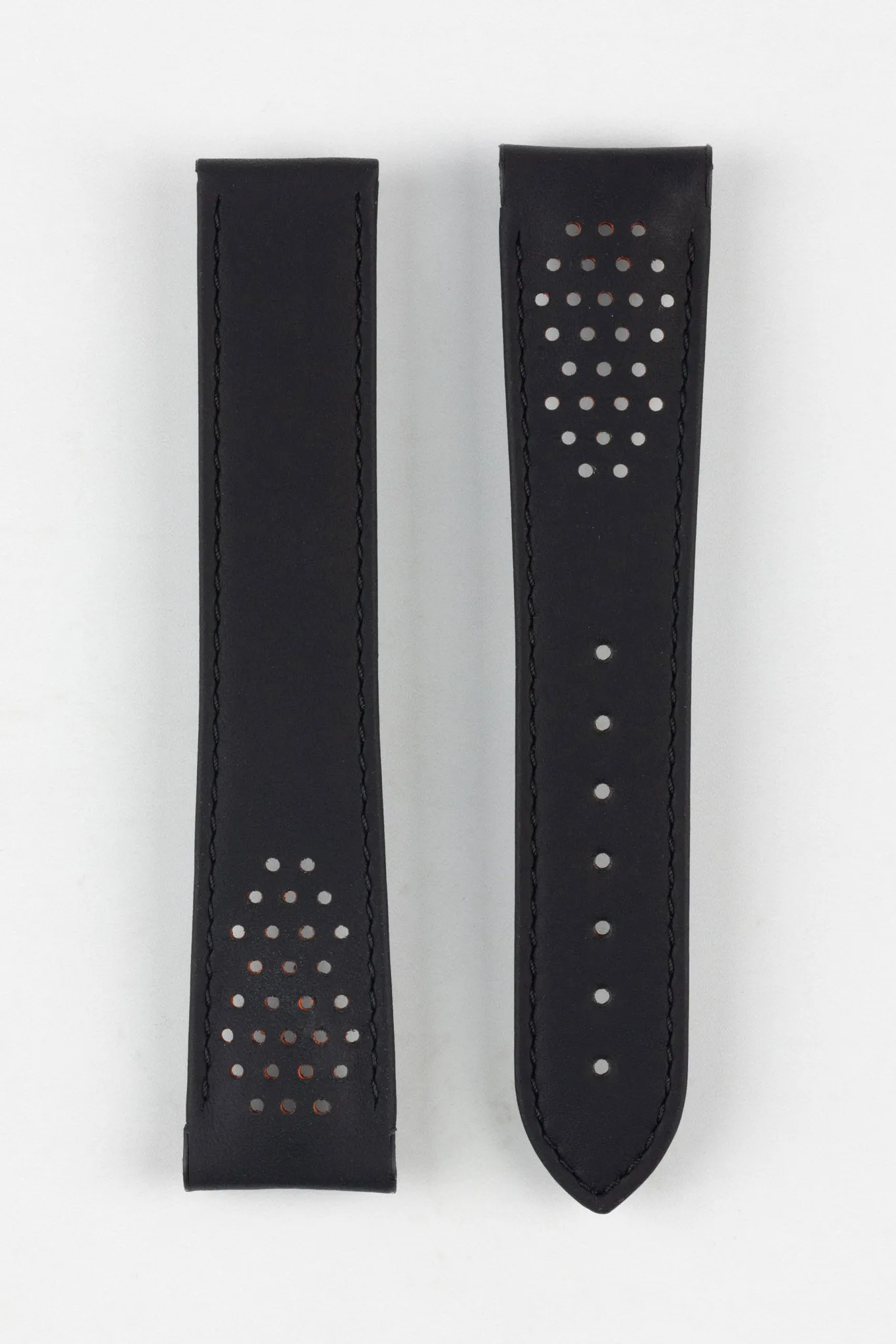 OMEGA Speedmaster Racing Leather Deployment Watch Strap in BLACK