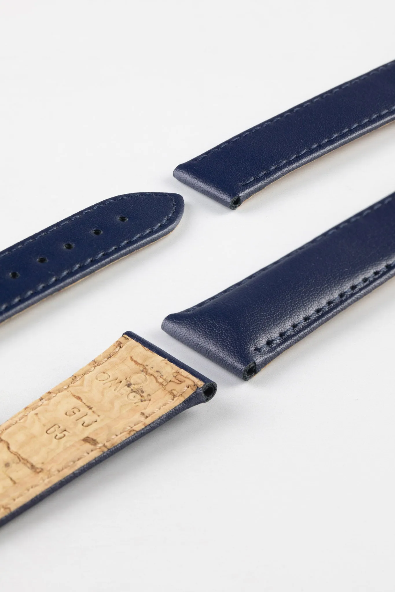 OMEGA Z017134 Vegan Faux-Leather Deployment Watch Strap in BLUE