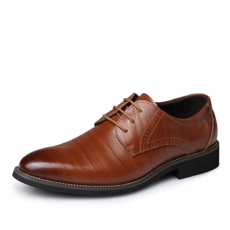 Oxford Shoes For Men Dress Shoes Genuine Leather Office Shoes Men Flats Zapatos Hombre Black Mens Oxfords BRM-276