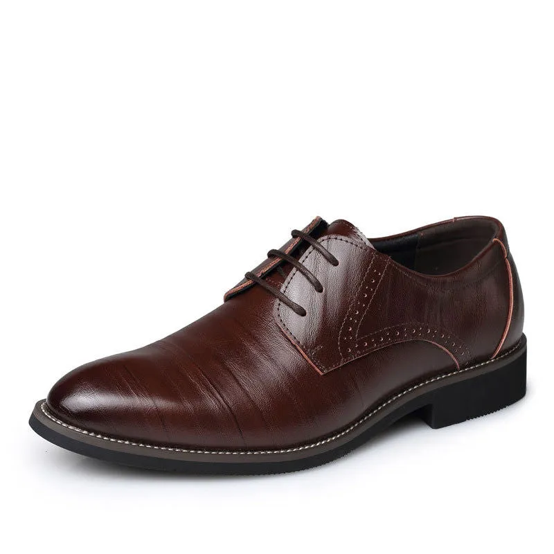 Oxford Shoes For Men Dress Shoes Genuine Leather Office Shoes Men Flats Zapatos Hombre Black Mens Oxfords BRM-276