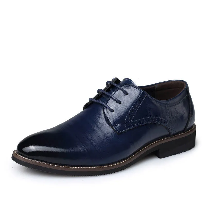 Oxford Shoes For Men Dress Shoes Genuine Leather Office Shoes Men Flats Zapatos Hombre Black Mens Oxfords BRM-276