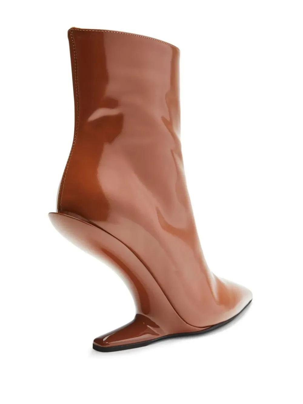 patent-finish leather ankle boots