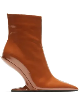 patent-finish leather ankle boots