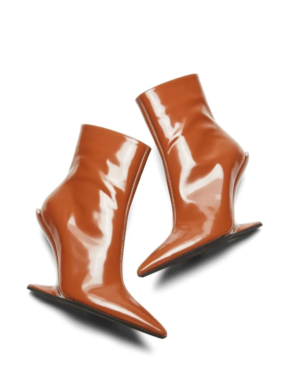 patent-finish leather ankle boots