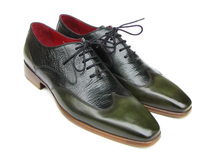 Paul Parkman Men's Floater Leather Wingtip Oxfords in Green