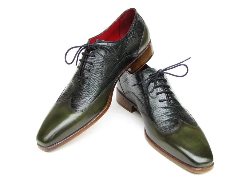 Paul Parkman Men's Floater Leather Wingtip Oxfords in Green