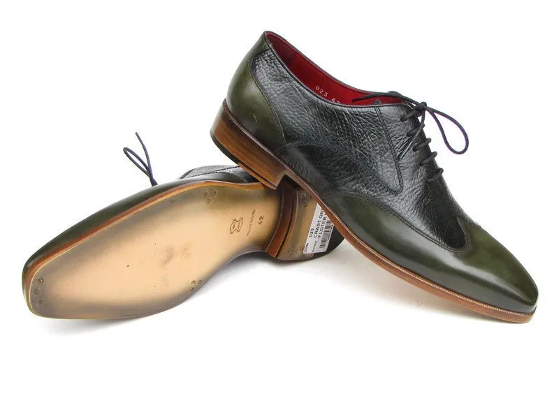 Paul Parkman Men's Floater Leather Wingtip Oxfords in Green