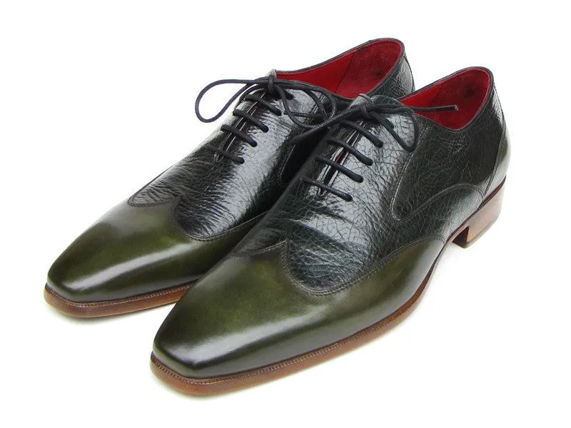 Paul Parkman Men's Floater Leather Wingtip Oxfords in Green