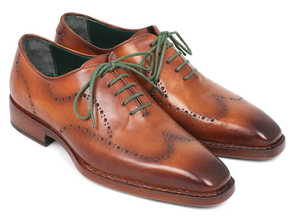 Paul Parkman Men's Goodyear Welted Wingtip Oxfords in Camel Brown