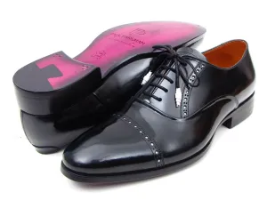 Paul Parkman Men's Hand-Painted Leather Captoe Oxfords in Black