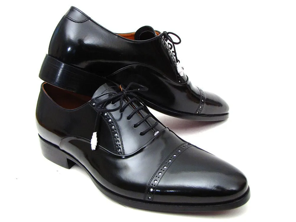 Paul Parkman Men's Hand-Painted Leather Captoe Oxfords in Black