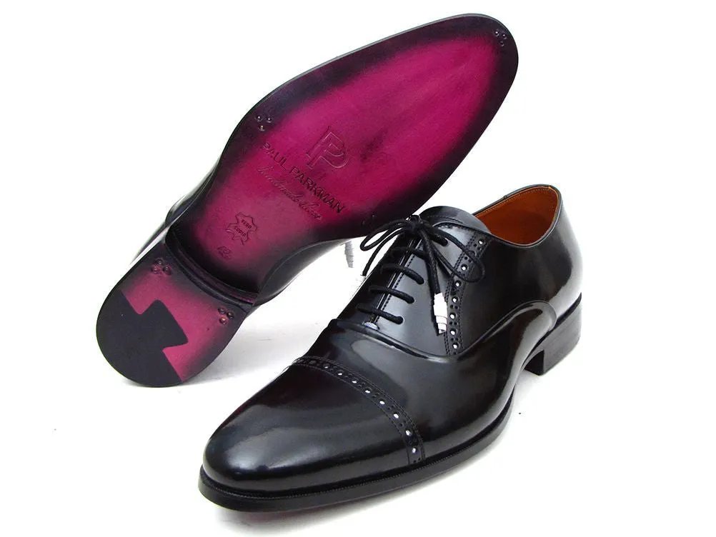 Paul Parkman Men's Hand-Painted Leather Captoe Oxfords in Black