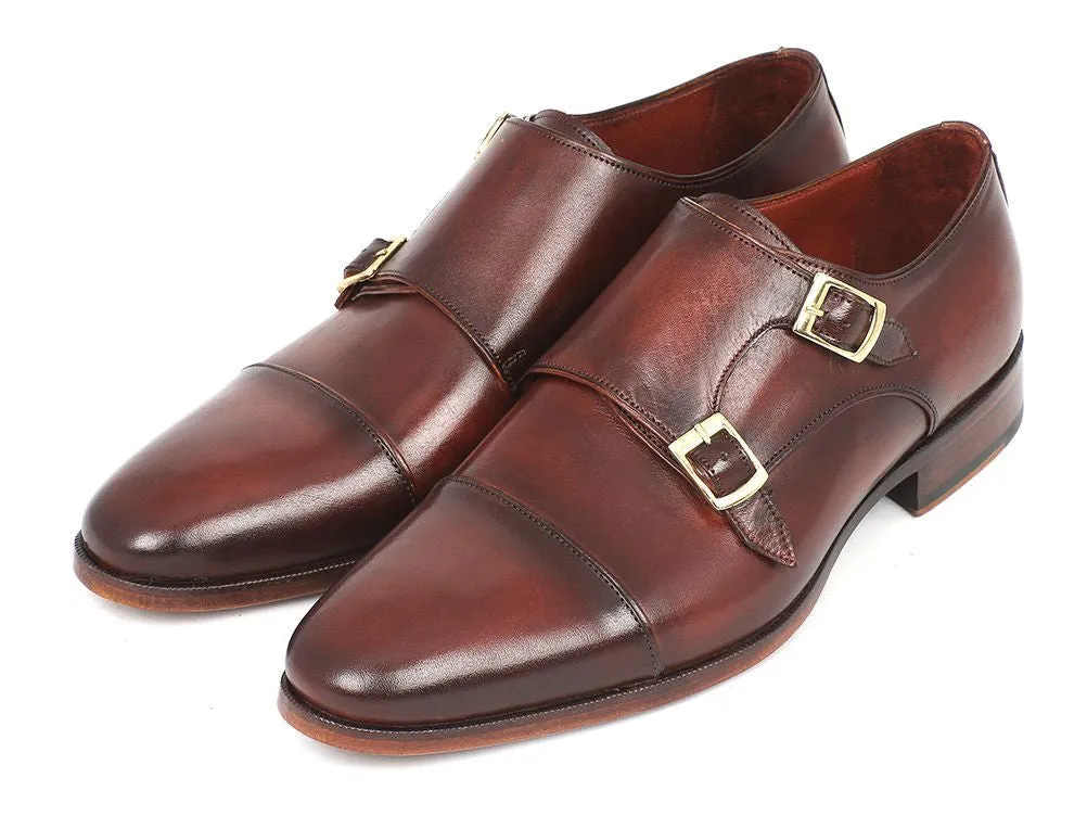 Paul Parkman Men's Leather Double Monkstraps in Brown