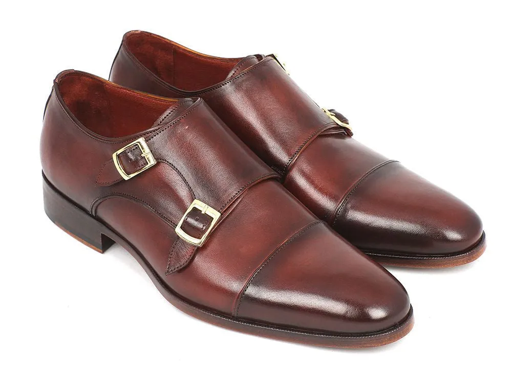Paul Parkman Men's Leather Double Monkstraps in Brown