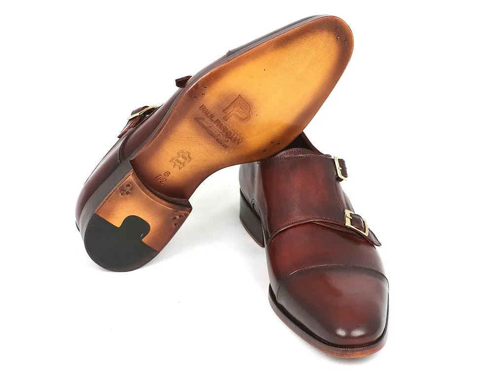 Paul Parkman Men's Leather Double Monkstraps in Brown
