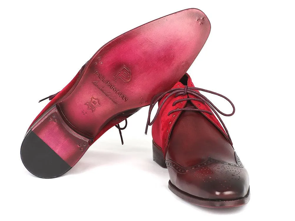 Paul Parkman Men's Suede & Leather Chukka Boots in Bordeaux