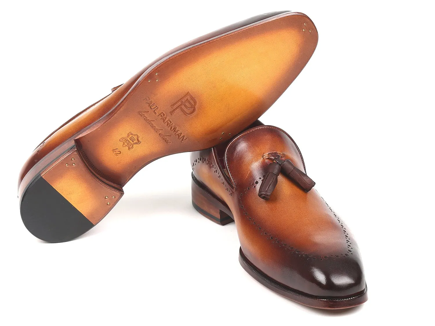 Paul Parkman Men's Tassel Loafers in Brown